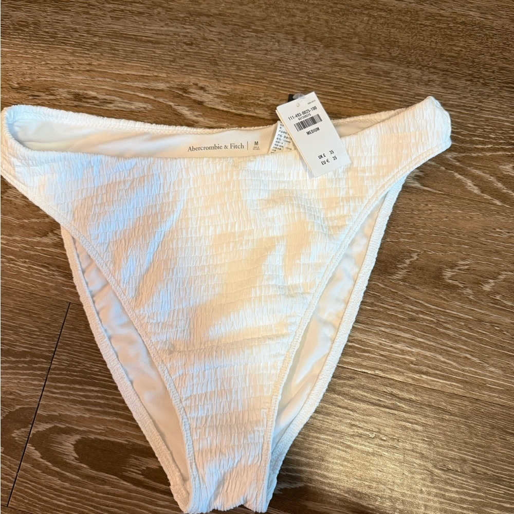 Abercrombie & Fitch Textured White Swim Bottom